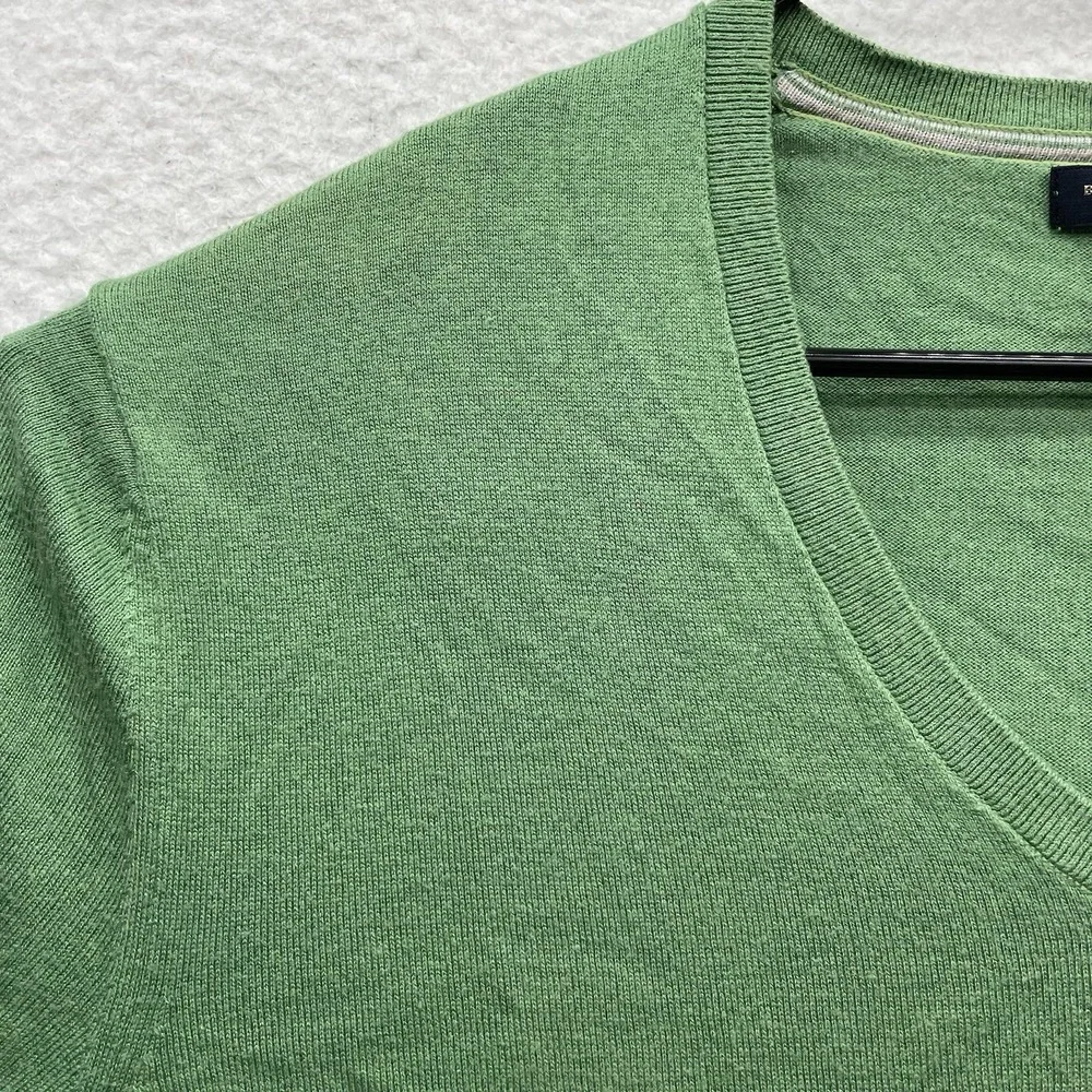 Banana Republic Sweater Mens‎ XL Luxury Blend Silk Cashmere Green V-Neck Preppy